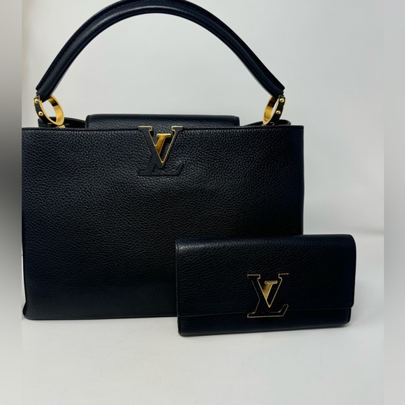 💯Authentic Louis Vuitton Capucines GM black Noir Tote Bag - Picture 3 of 14
